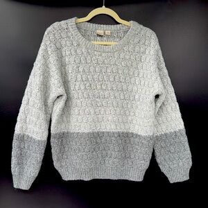 Roxy Women's Gray Two Tone‎ Knit Crew Neck Pullover Sweater